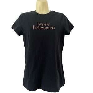 Halloween Tee Shirt Stud Embellished Black Woman Size Medium Short Sleeve Target